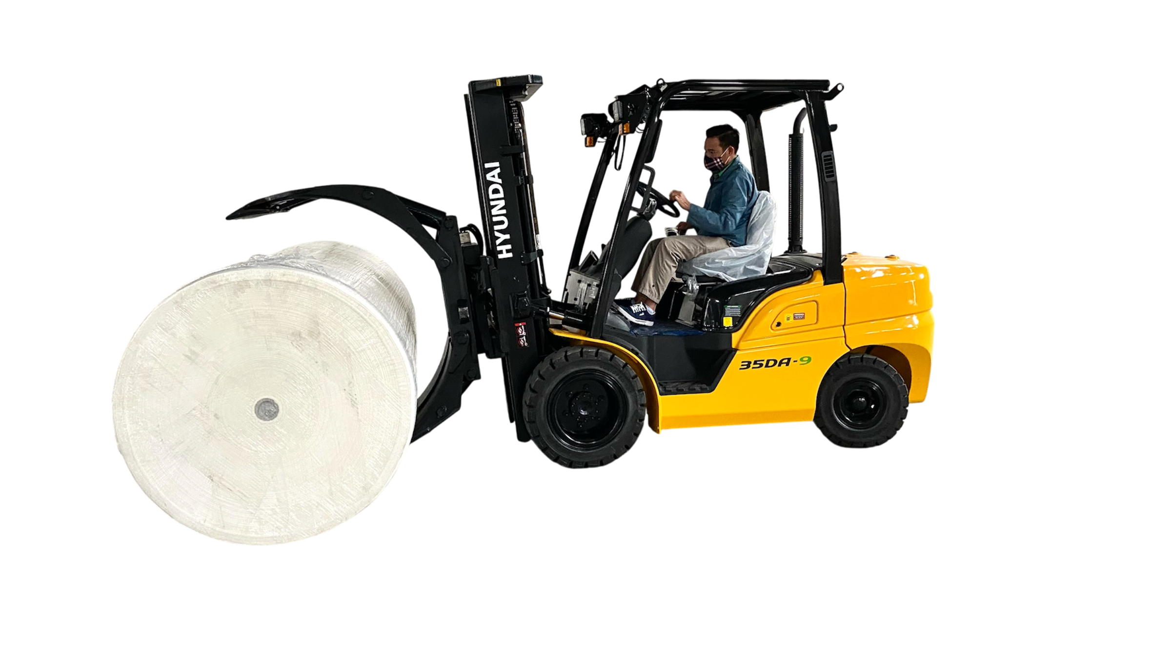 xe nâng dầu 3,5 tấn kẹp giấy tròn xoay
