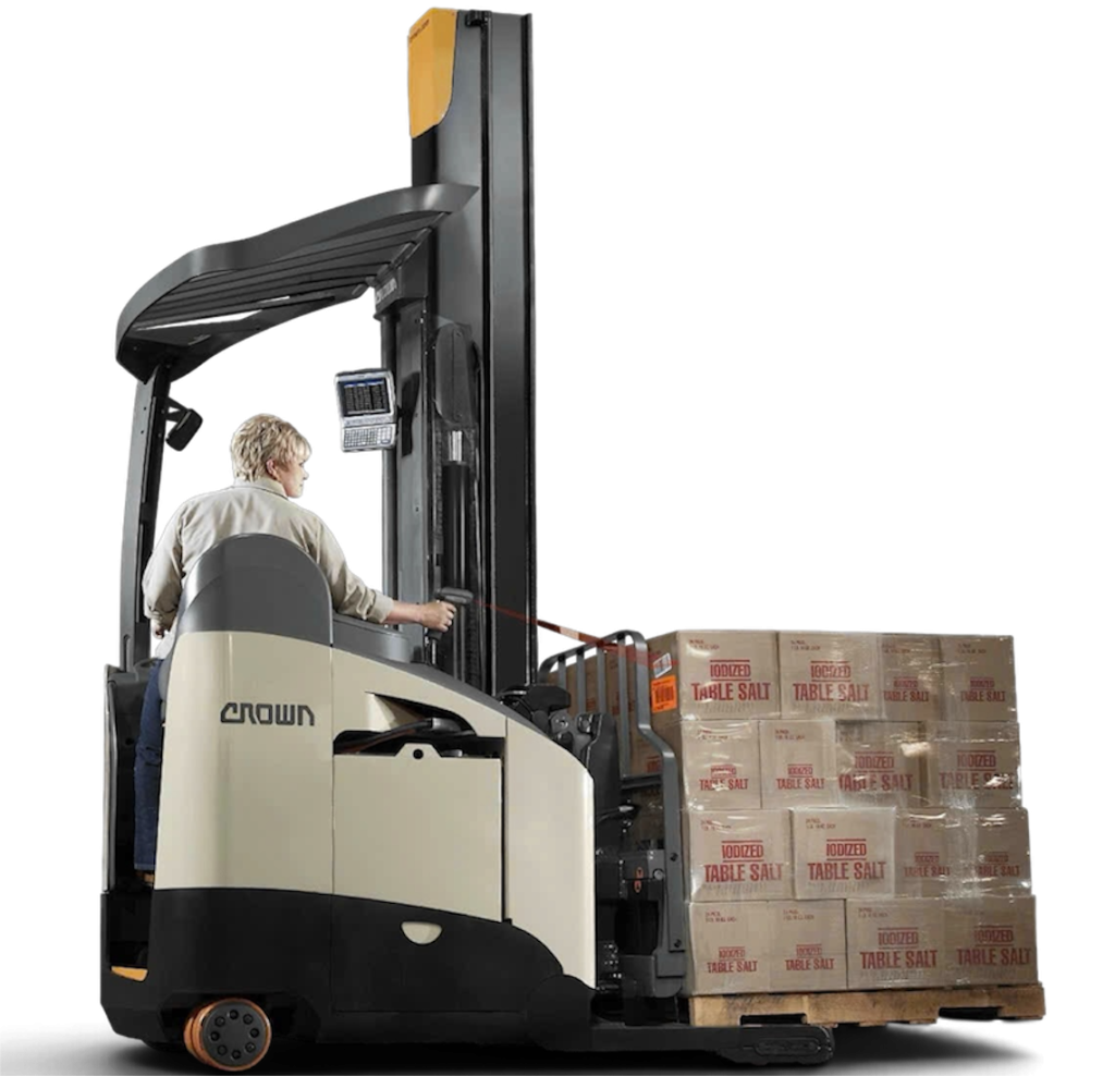Xe nâng 1 trụ nâng Crown RMD cho giá kệ đôi