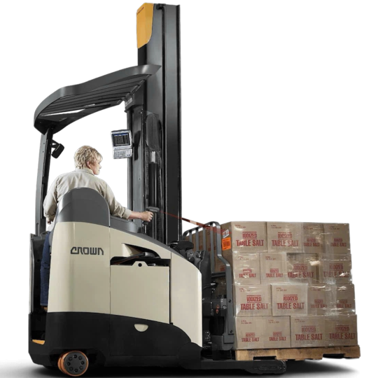 Xe nâng 1 trụ nâng Crown RMD cho giá kệ đôi