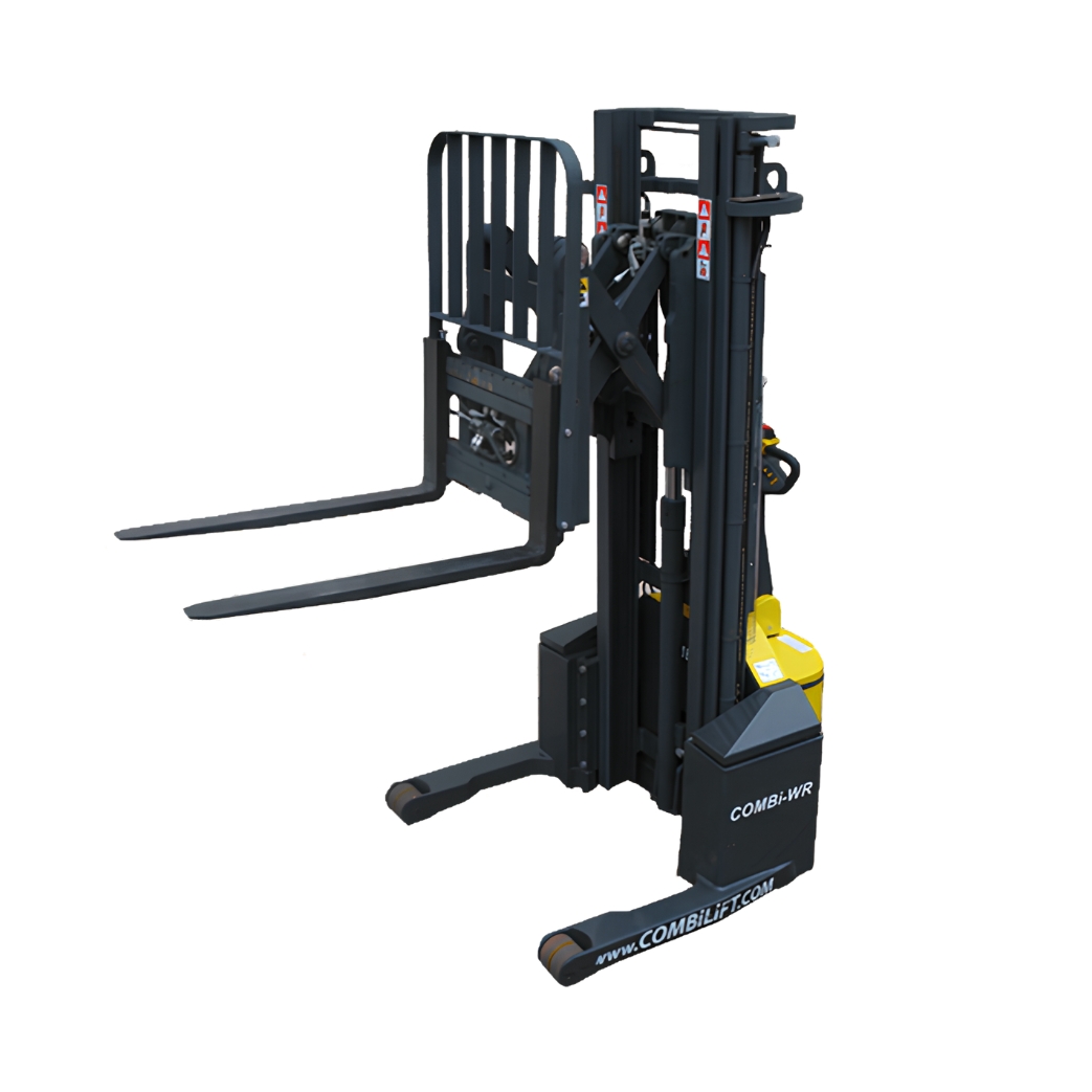 xe nâng điện dắt lái WR có hệ thống pantograph giú lái xe lấy hàng giá kệ sâu