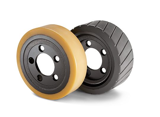 Lốp xe nâng điện đứng lái, bánh lái, bánh tải PU và cao su